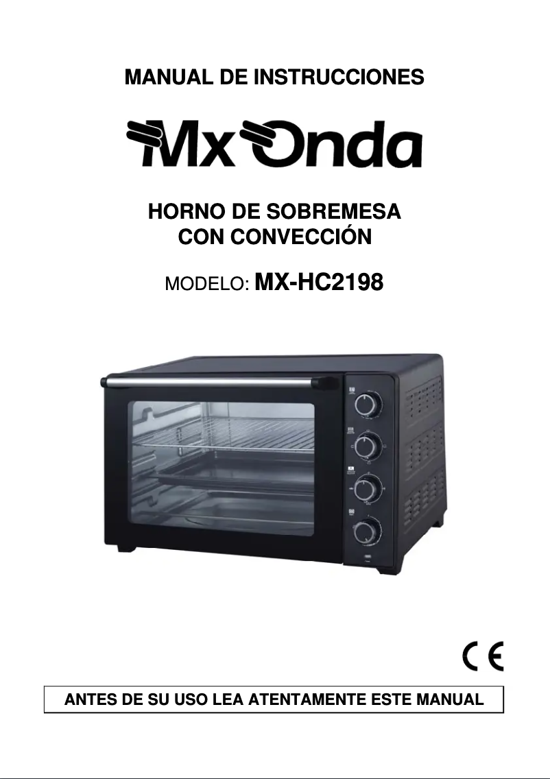 Page 1 de la notice Manuel utilisateur Mx Onda MX-HC2198