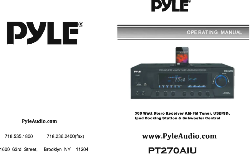 Página 1 del manual Manual de usuario Pyle PT270AIU