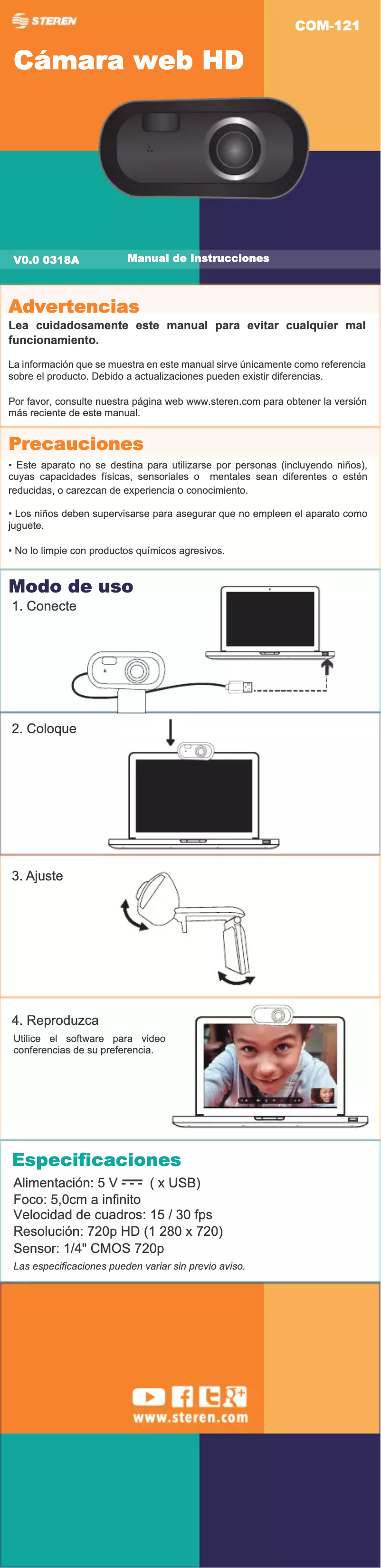 Page 1 de la notice Manuel utilisateur Steren COM-121