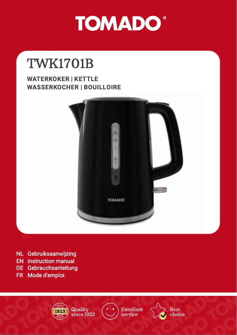 Page 1 de la notice Fiche technique Tomado TWK1701B