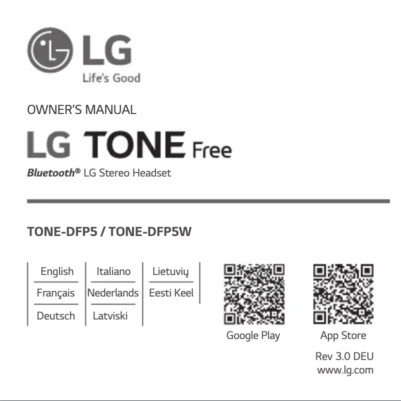 Page 1 of the manual User Manual LG Tone Free DFP5