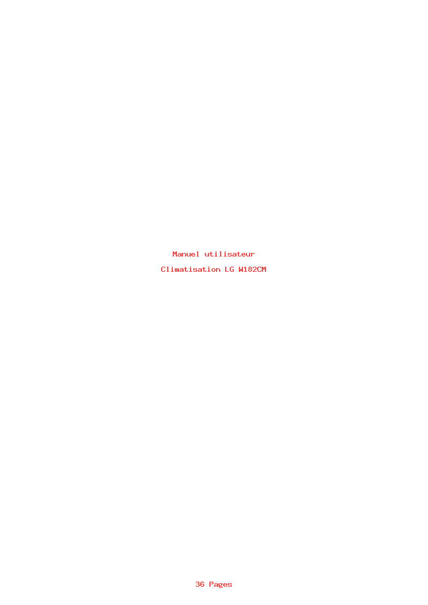 Page 1 de la notice Manuel utilisateur LG W182CM