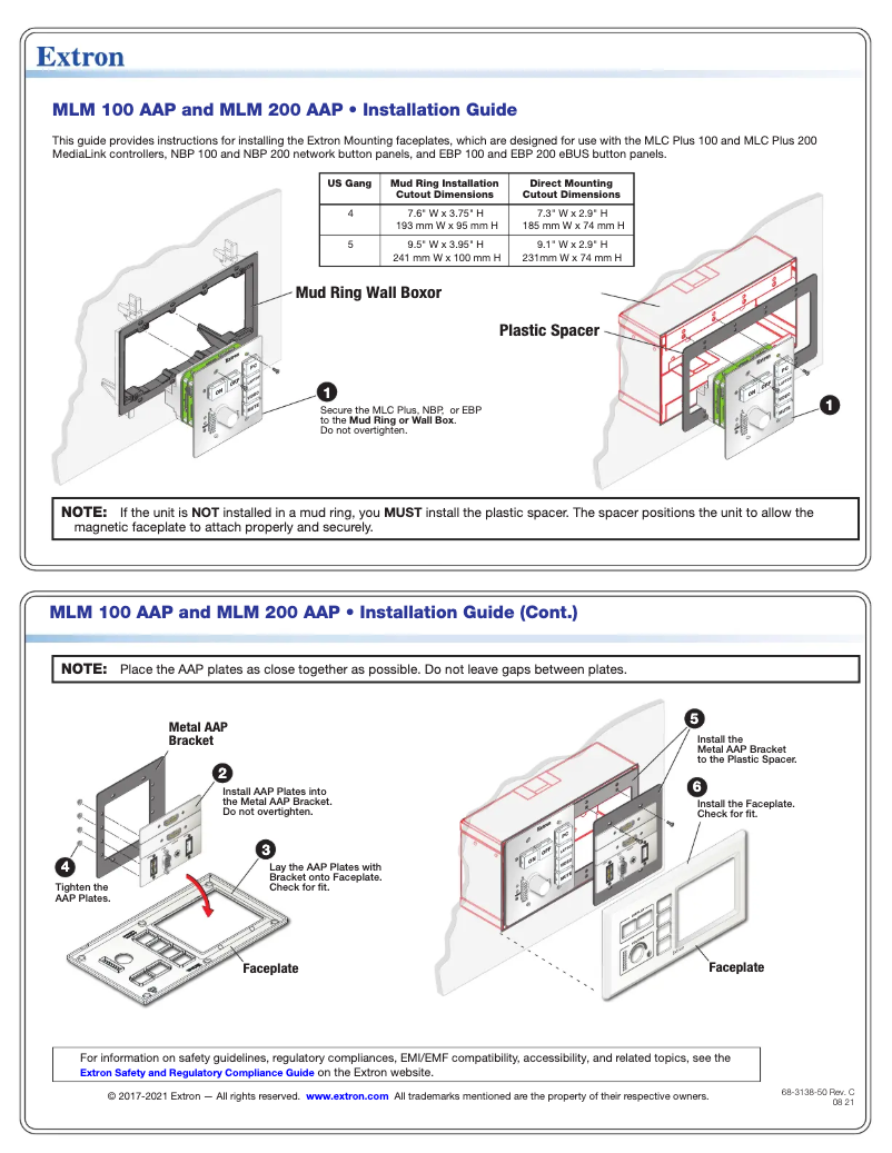 Página 1 del manual Manual de usuario Extron MLM 200 AAP