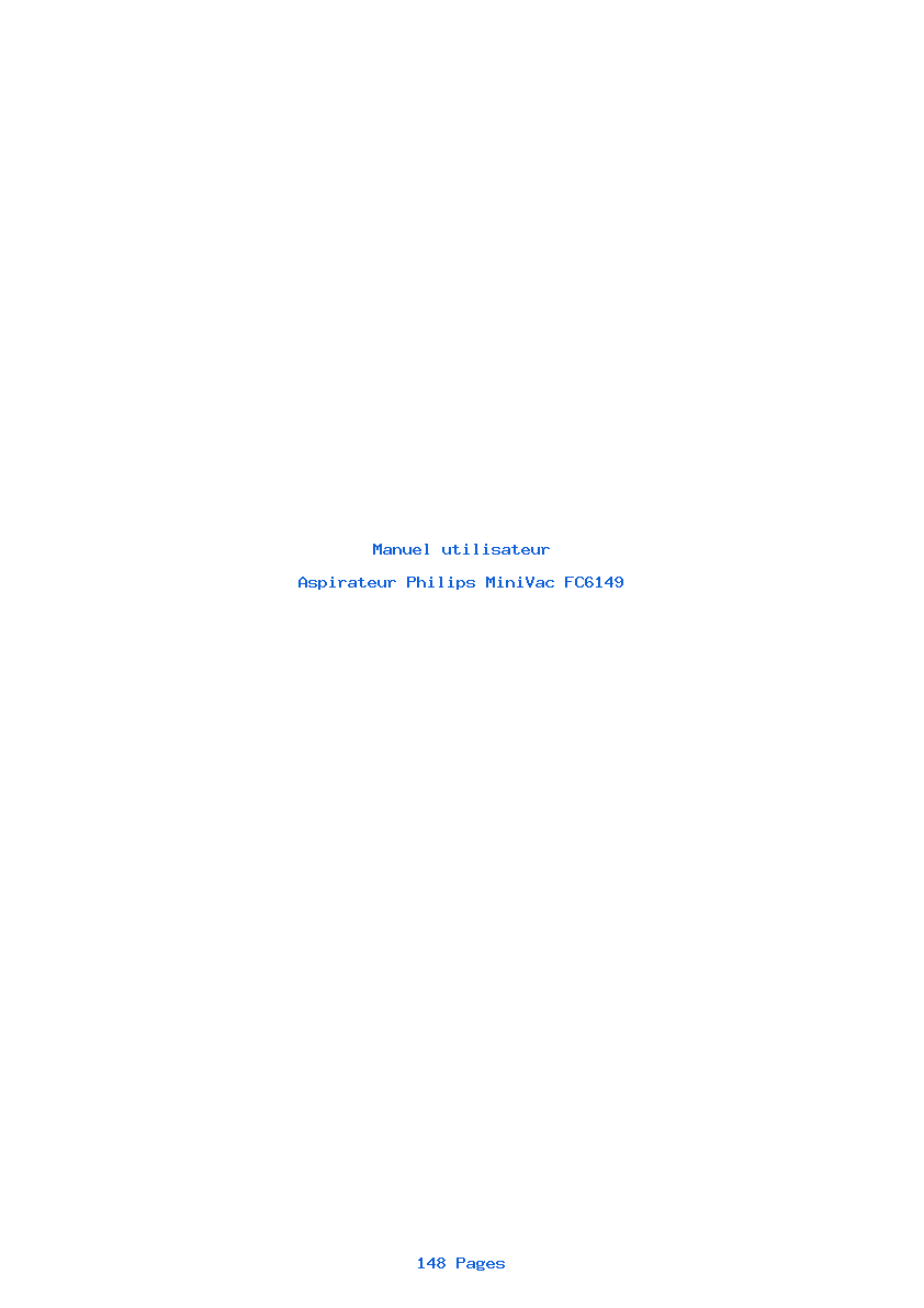 Page 1 de la notice Manuel utilisateur Philips MiniVac FC6149