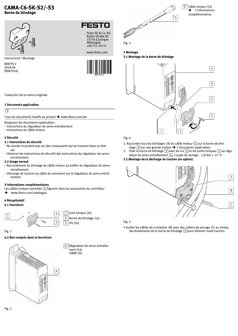 Page 1 de la notice Manuel utilisateur Festo CAMA-C6-SK-S2