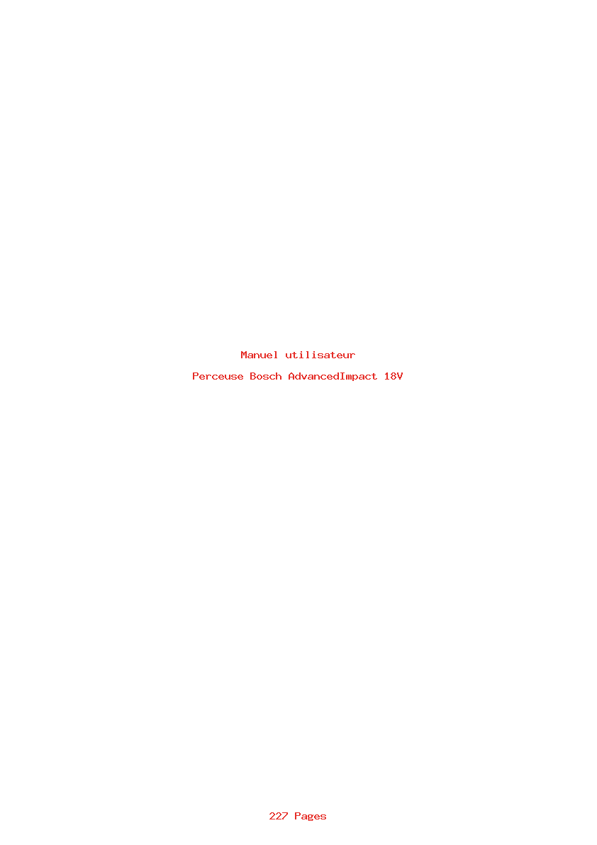 Page 1 de la notice Manuel utilisateur Bosch AdvancedImpact 18V
