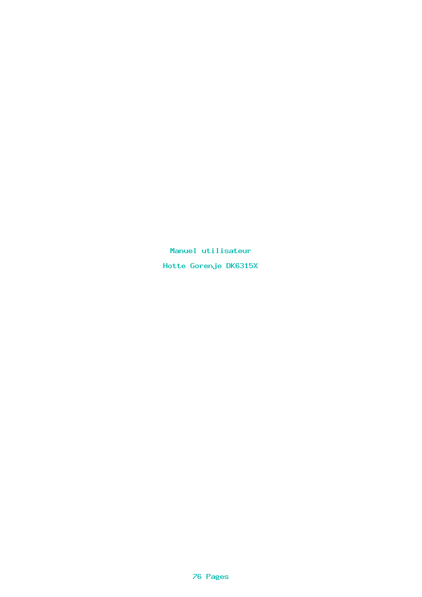 Page 1 de la notice Manuel utilisateur Gorenje DK6315X
