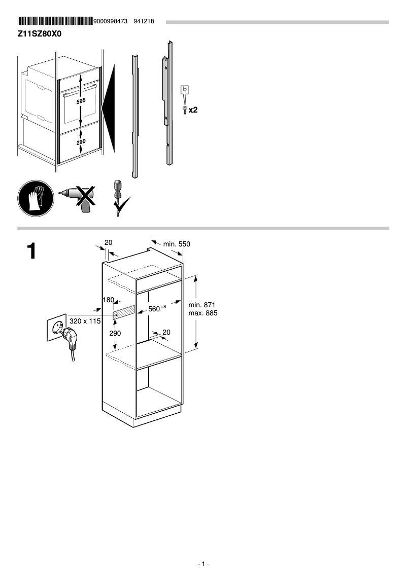 Page 1 de la notice Mode d'emploi Neff Z11SZ80X0