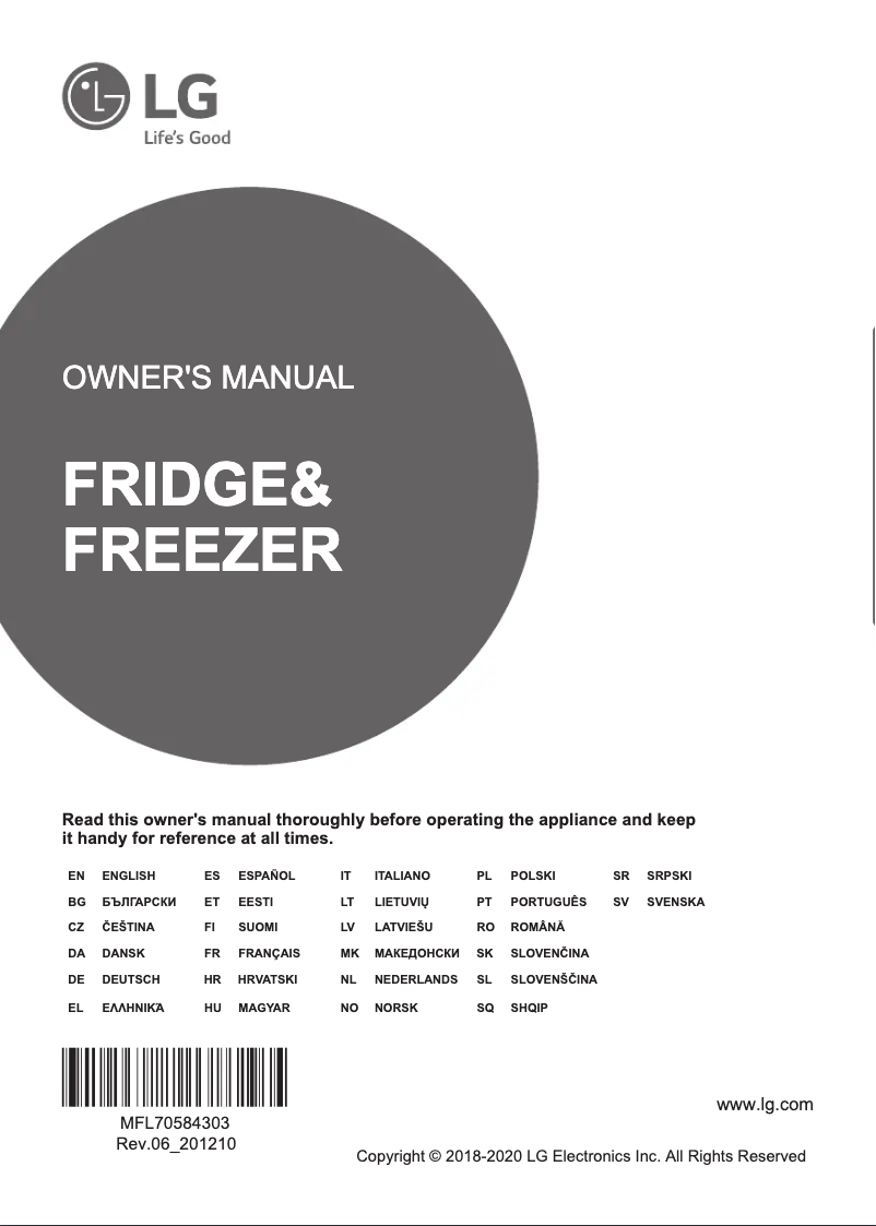 Page 1 of the manual User Manual LG GBB72SAEFN