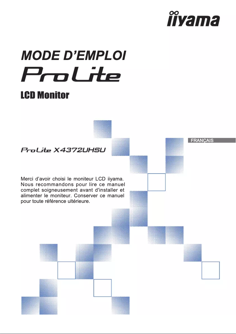 Page 1 de la notice Manuel utilisateur Iiyama ProLite X4372UHSU-B1