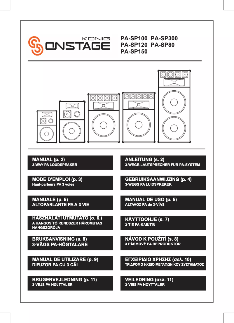 Page 1 of the manual User Manual Konig PA-SP100