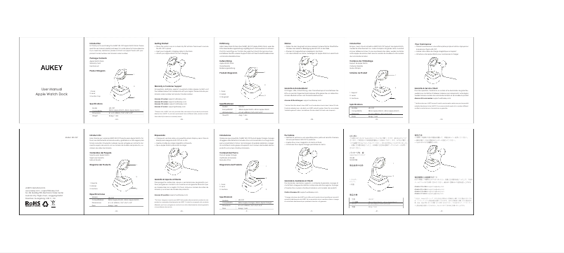 Page 1 de la notice Manuel utilisateur Aukey VT-CM1