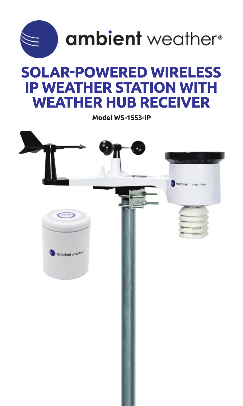 Page 1 de la notice Manuel utilisateur Ambient Weather WS-1553-IP