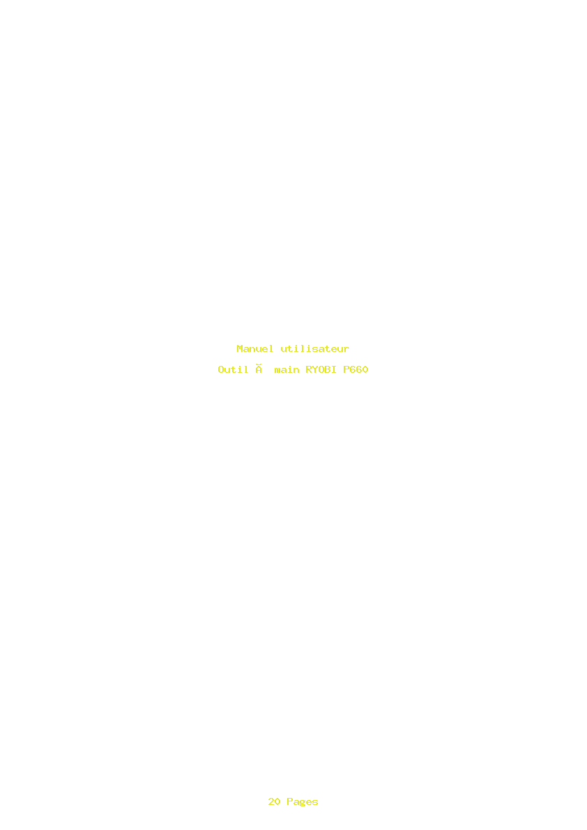 Page 1 de la notice Manuel utilisateur RYOBI P660