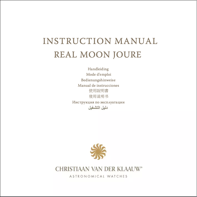 Page 1 de la notice Manuel utilisateur Christiaan van der Klaauw Real Moon Joure CKRJ1124