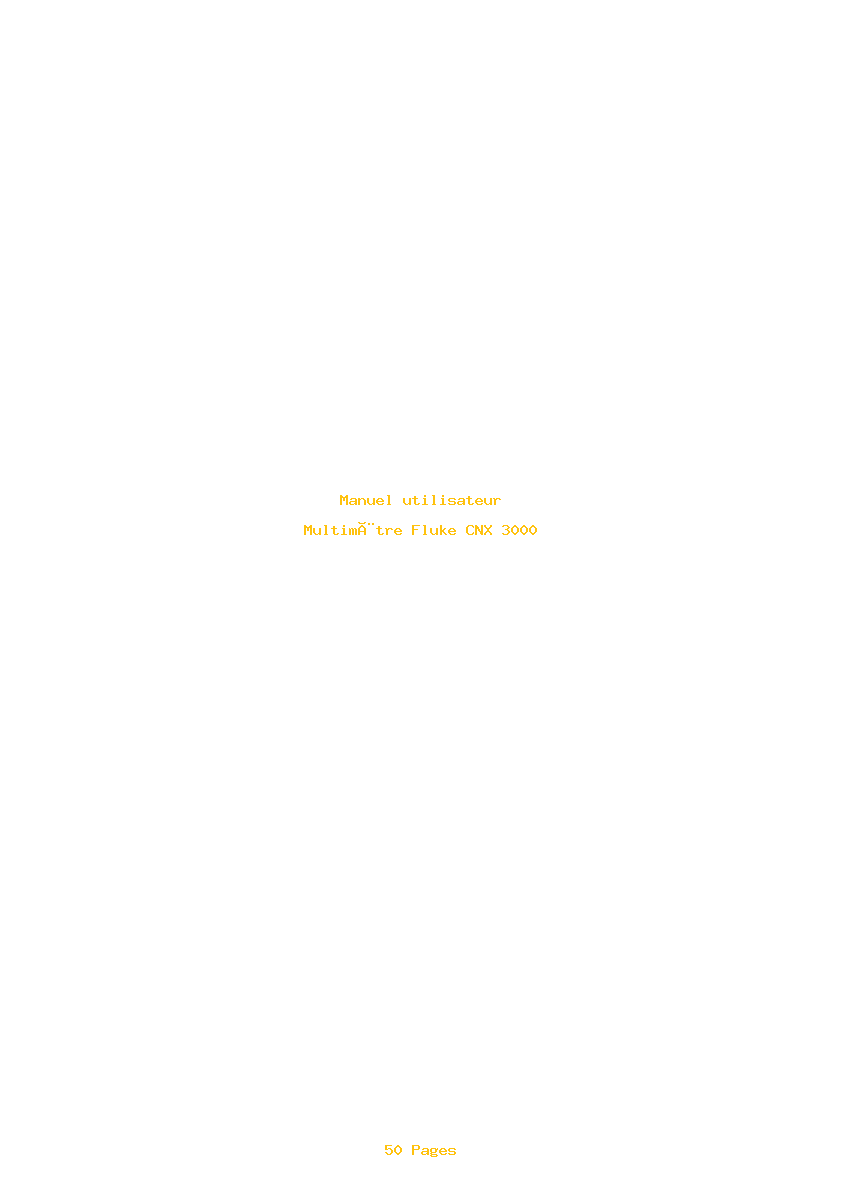 Page 1 de la notice Manuel utilisateur Fluke CNX 3000