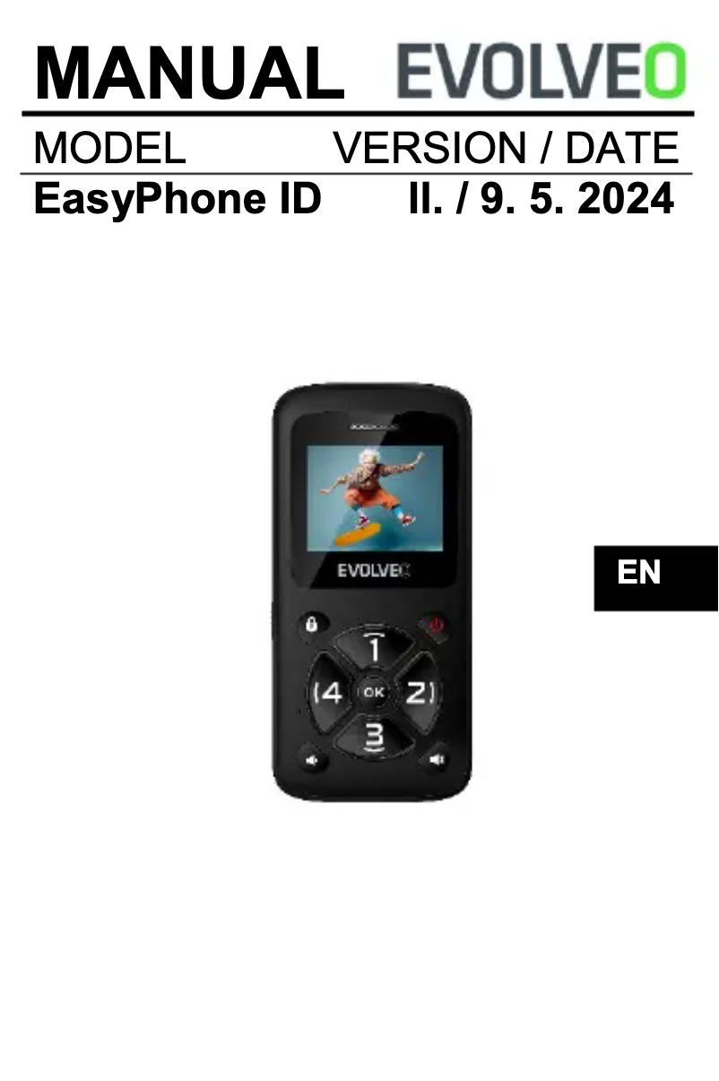 Page 1 de la notice Manuel utilisateur Evolveo EasyPhone ID