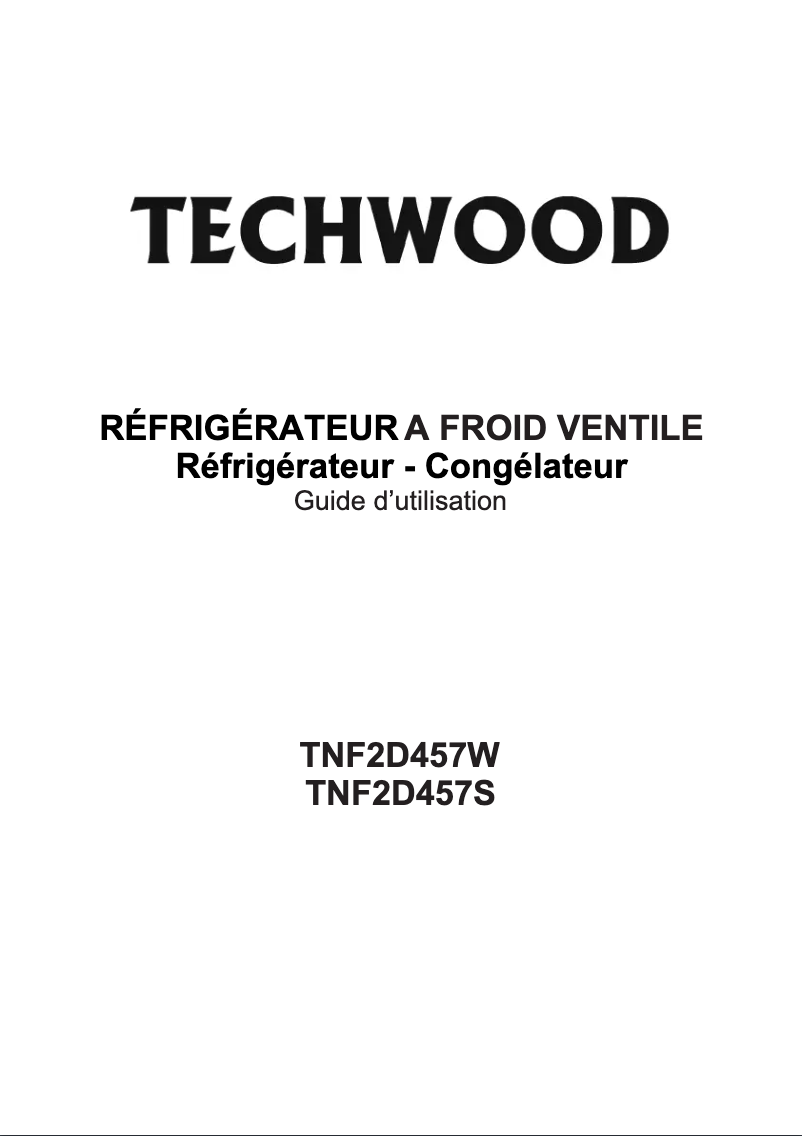 Page 1 de la notice Manuel utilisateur Techwood TNF2D457W