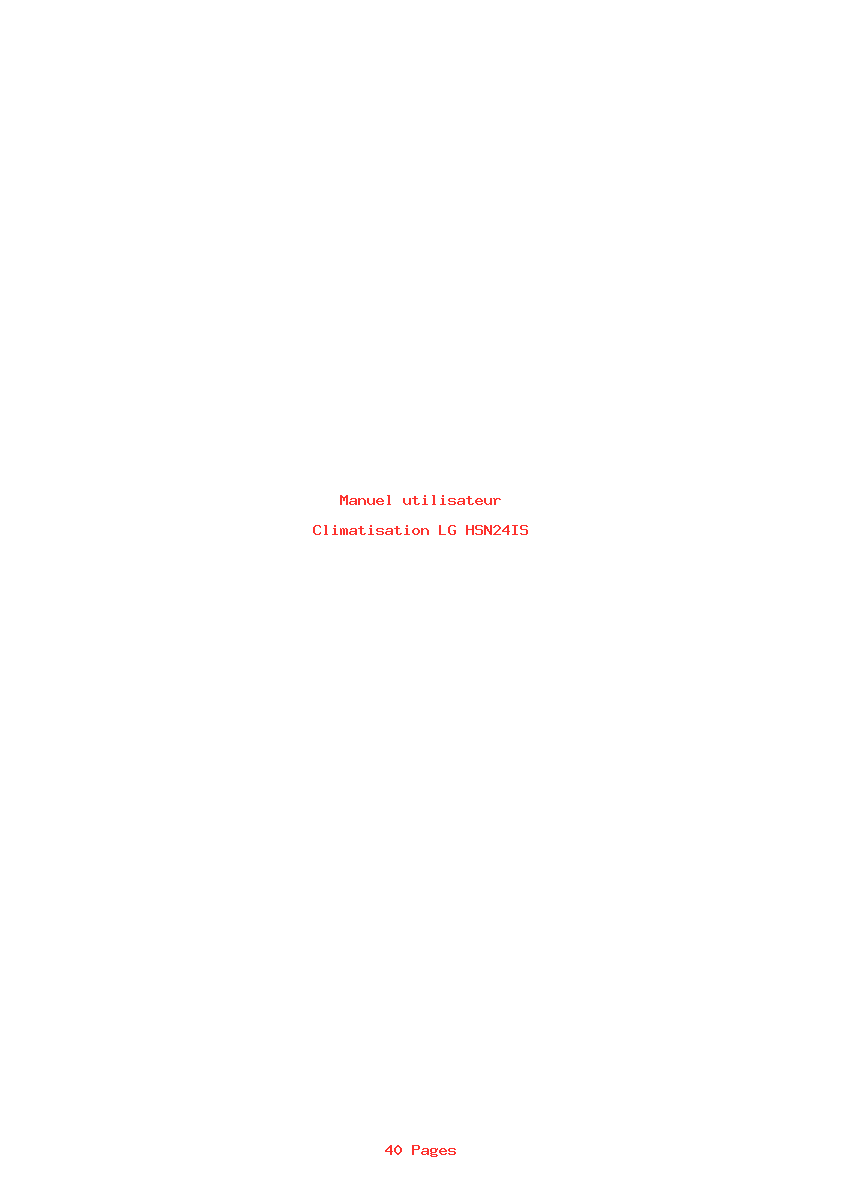Page 1 de la notice Manuel utilisateur LG HSN24IS