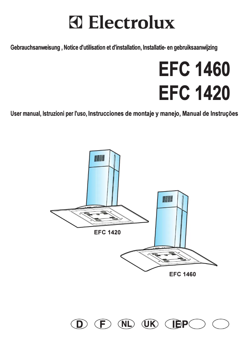 Page 1 de la notice Manuel utilisateur Electrolux EFC1420