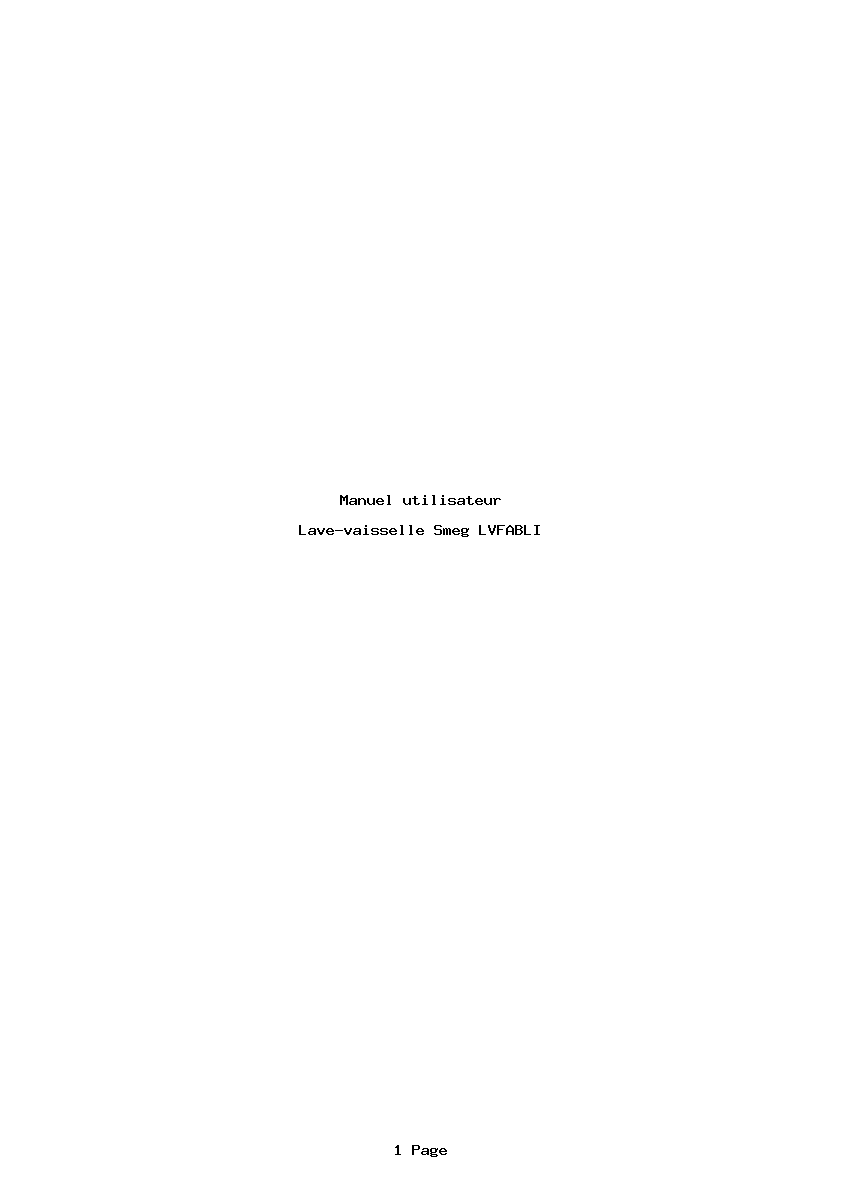 Page 1 de la notice Manuel utilisateur Smeg LVFABLI