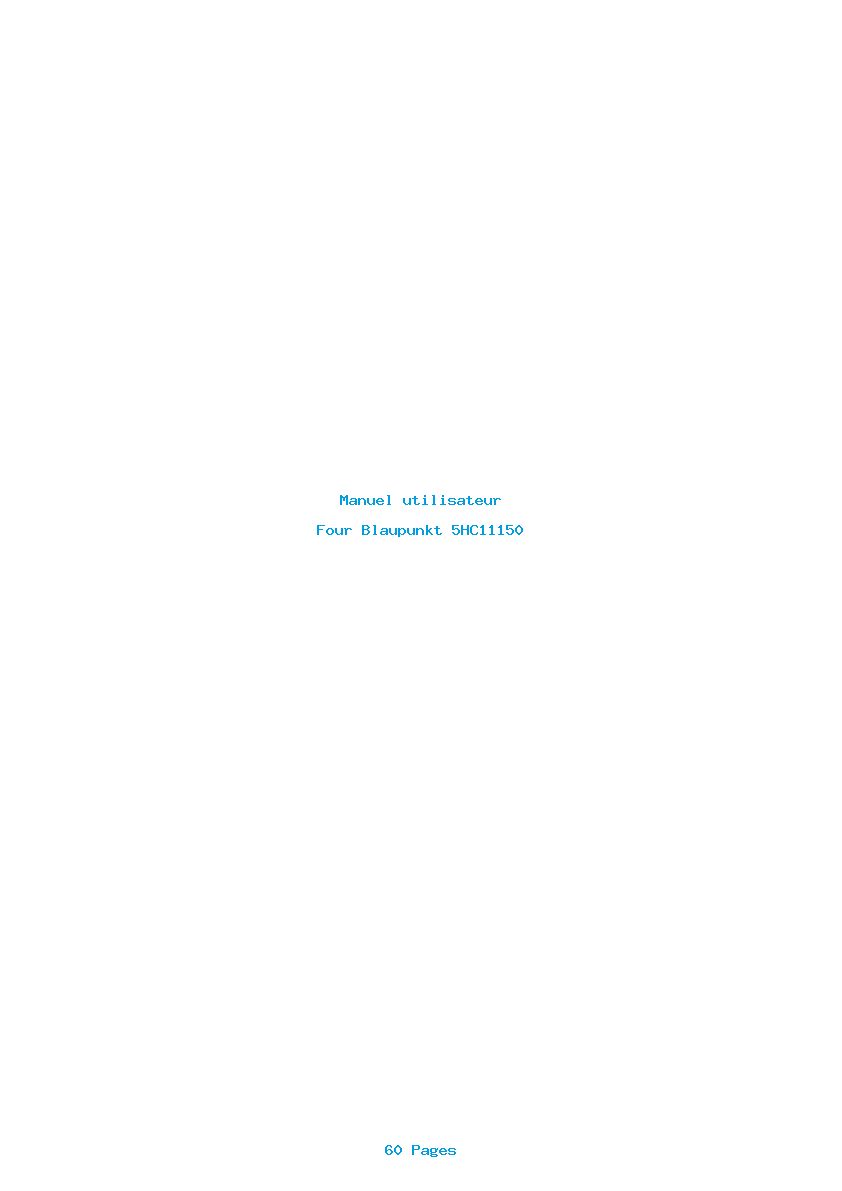 Page 1 de la notice Manuel utilisateur Blaupunkt 5HC11150