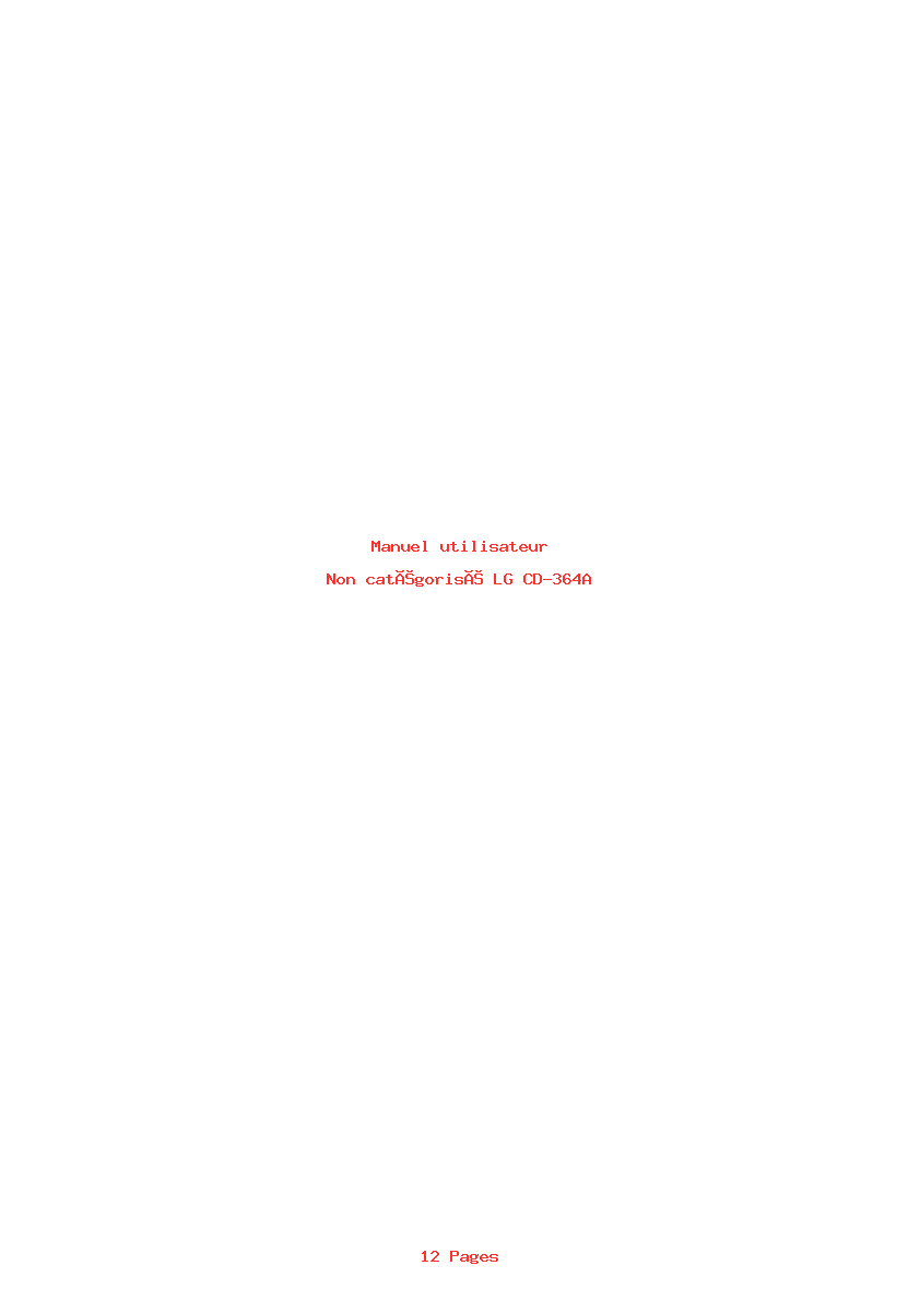 Page 1 de la notice Manuel utilisateur LG CD-364A