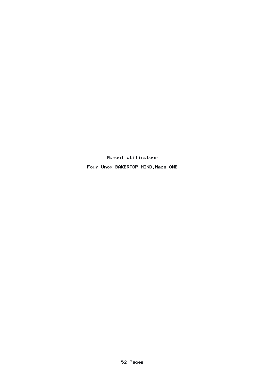 Page 1 de la notice Manuel utilisateur Unox BAKERTOP MIND.Maps ONE