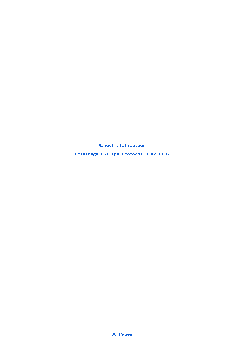 Page 1 de la notice Manuel utilisateur Philips Ecomoods 334221116