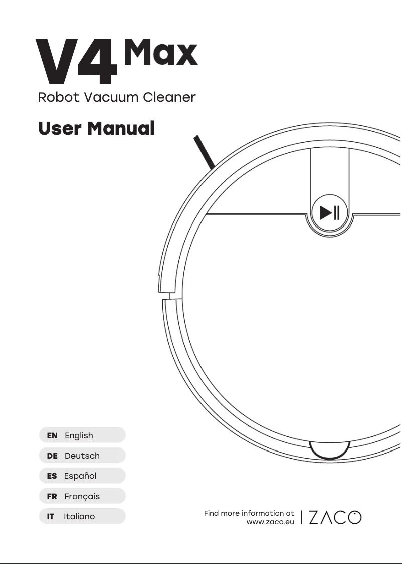 Page 1 de la notice Manuel utilisateur Zaco V4 Max