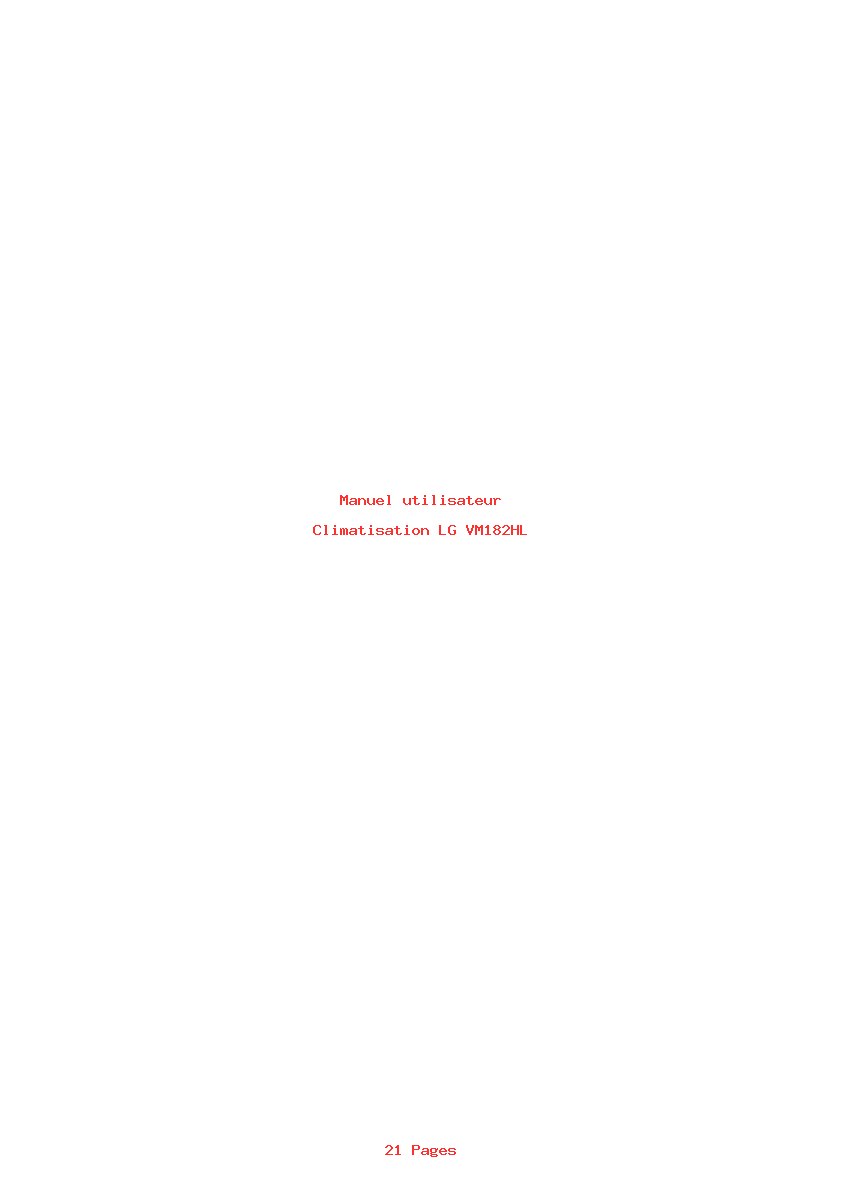 Page 1 de la notice Manuel utilisateur LG VM182HL