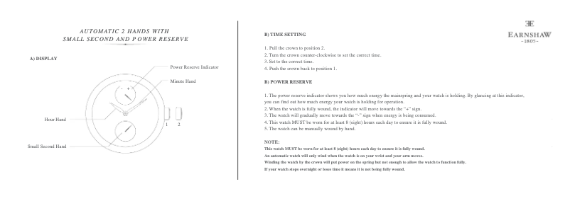 Page 1 de la notice Manuel utilisateur Earnshaw Flinders ES-8080-03