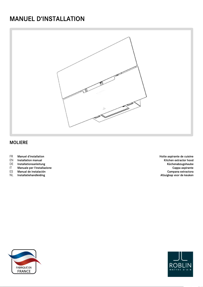 Page 1 de la notice Manuel utilisateur Roblin Moliere