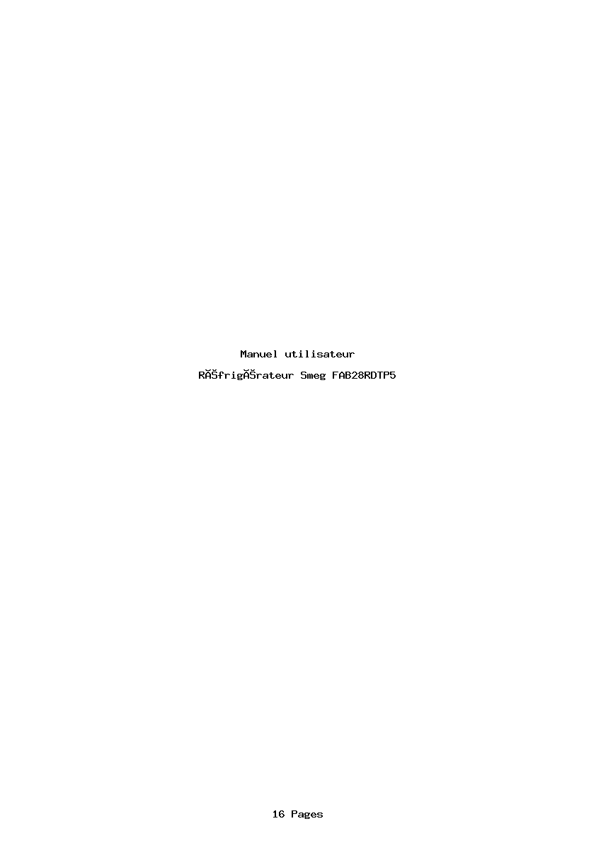 Page 1 de la notice Manuel utilisateur Smeg FAB28RDTP5