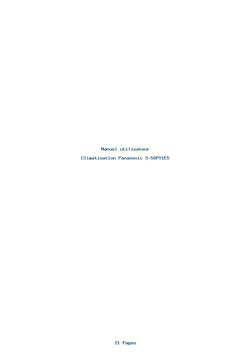 Page 1 de la notice Manuel utilisateur Panasonic S-50PY1E5