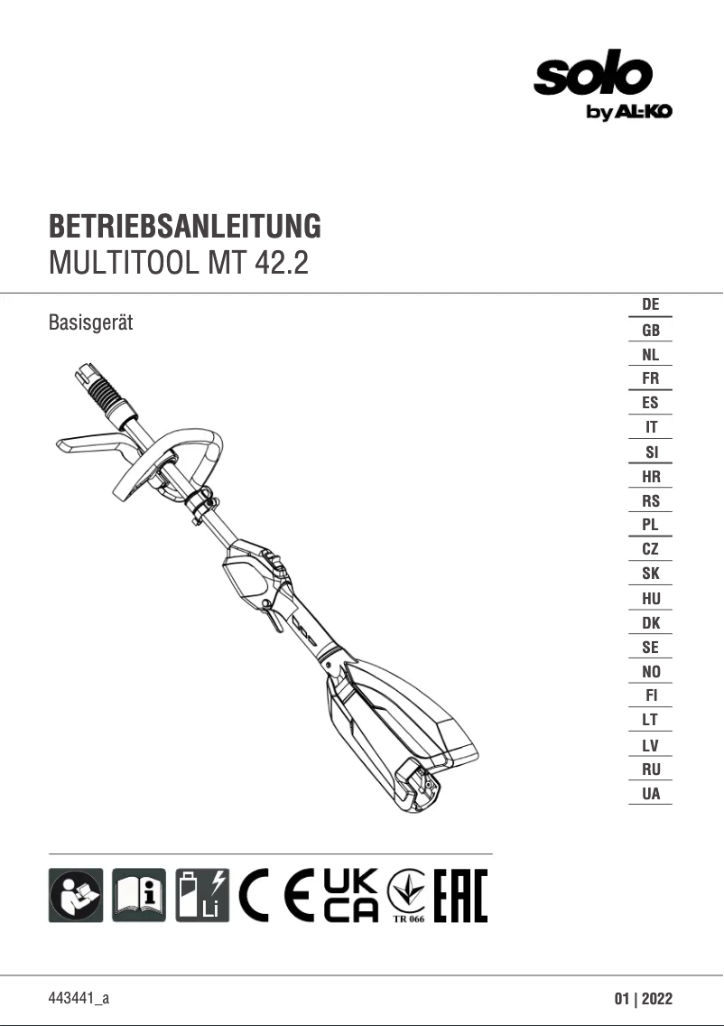 Page 1 of the manual User Manual AL-KO MT 42.2