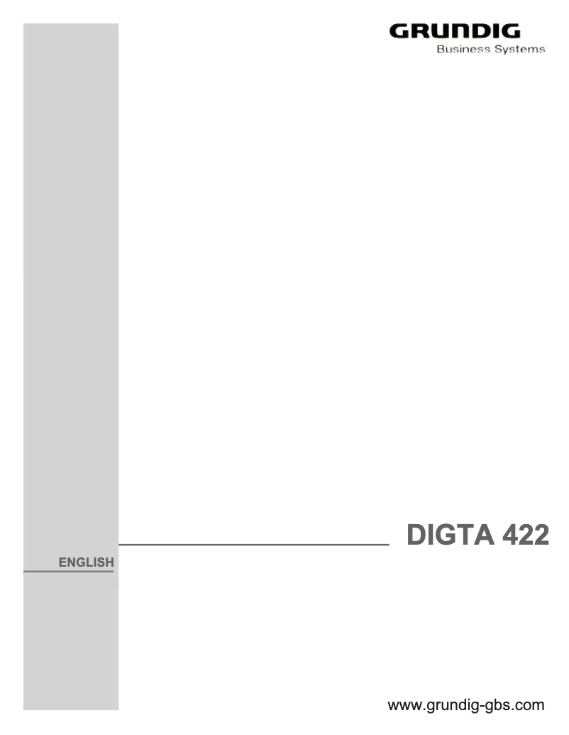 Page 1 de la notice Manuel utilisateur Grundig Digta 422