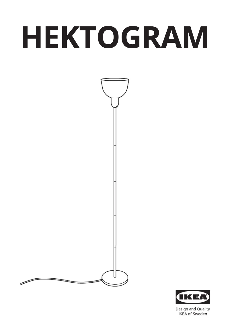 Page 1 de la notice Manuel utilisateur Ikea HEKTOGRAM 704.863.38