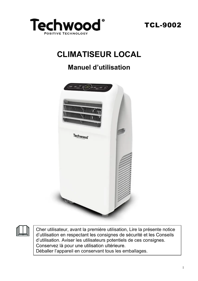 Page 1 de la notice Manuel utilisateur Techwood TCL-009