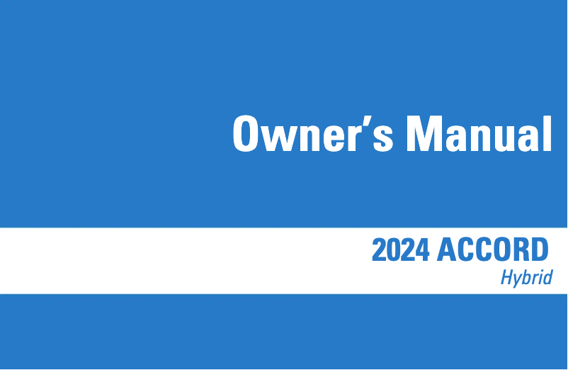 Page 1 de la notice Manuel utilisateur Honda Accord Hybrid (2024)