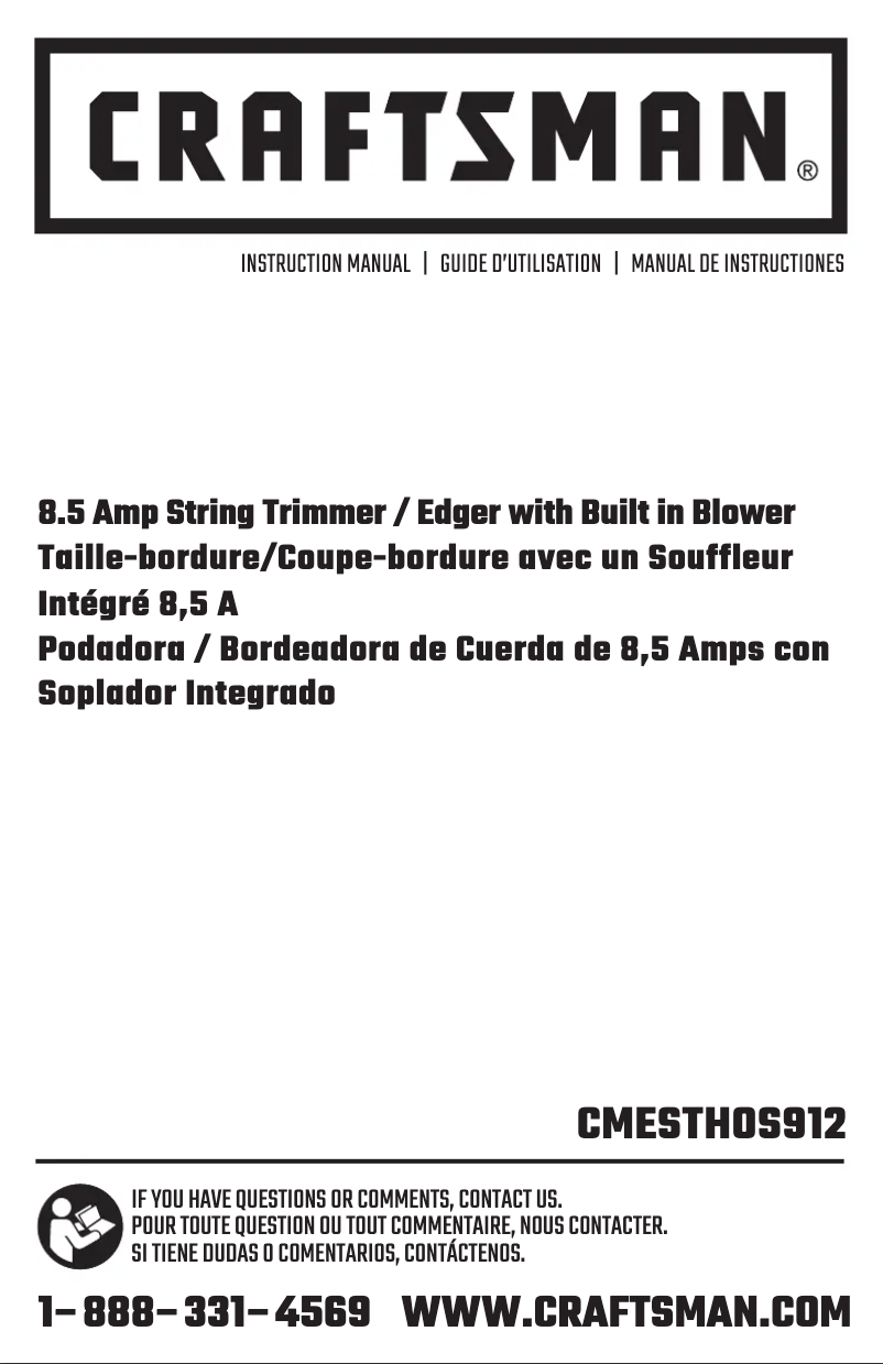 Page 1 de la notice Manuel utilisateur Craftsman CMESTHOS912