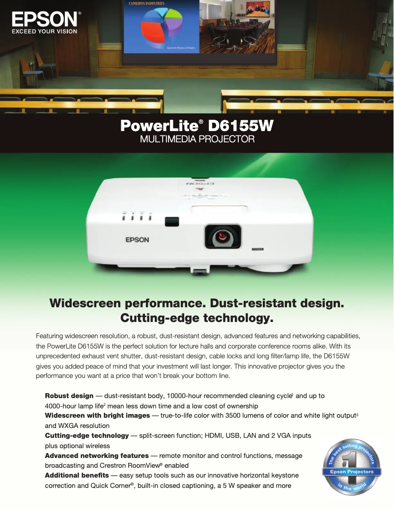 Página 1 del manual Folleto Epson PowerLite D6155W