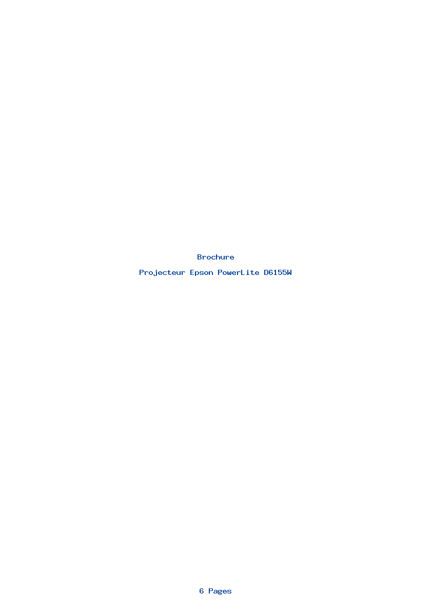 Image de la première page du manuel de l'appareil PowerLite D6155W