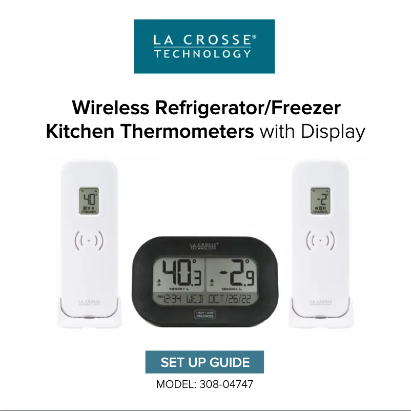 Page 1 de la notice Manuel utilisateur La Crosse Technology 308-04747