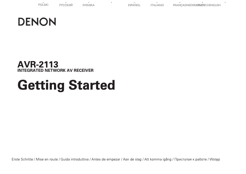 Page 1 of the manual User Manual Denon AVR-2113
