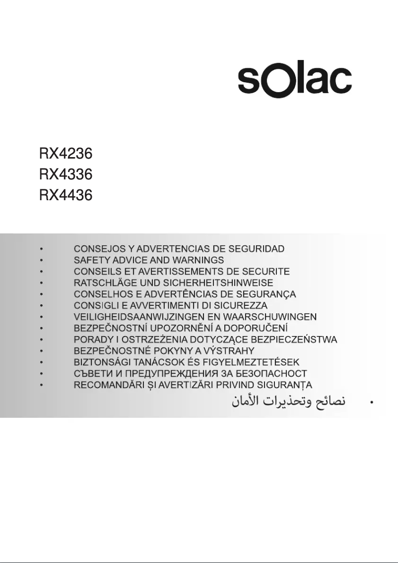 Page 1 de la notice Instructions de sécurité Solac Optima Perfect PV2114