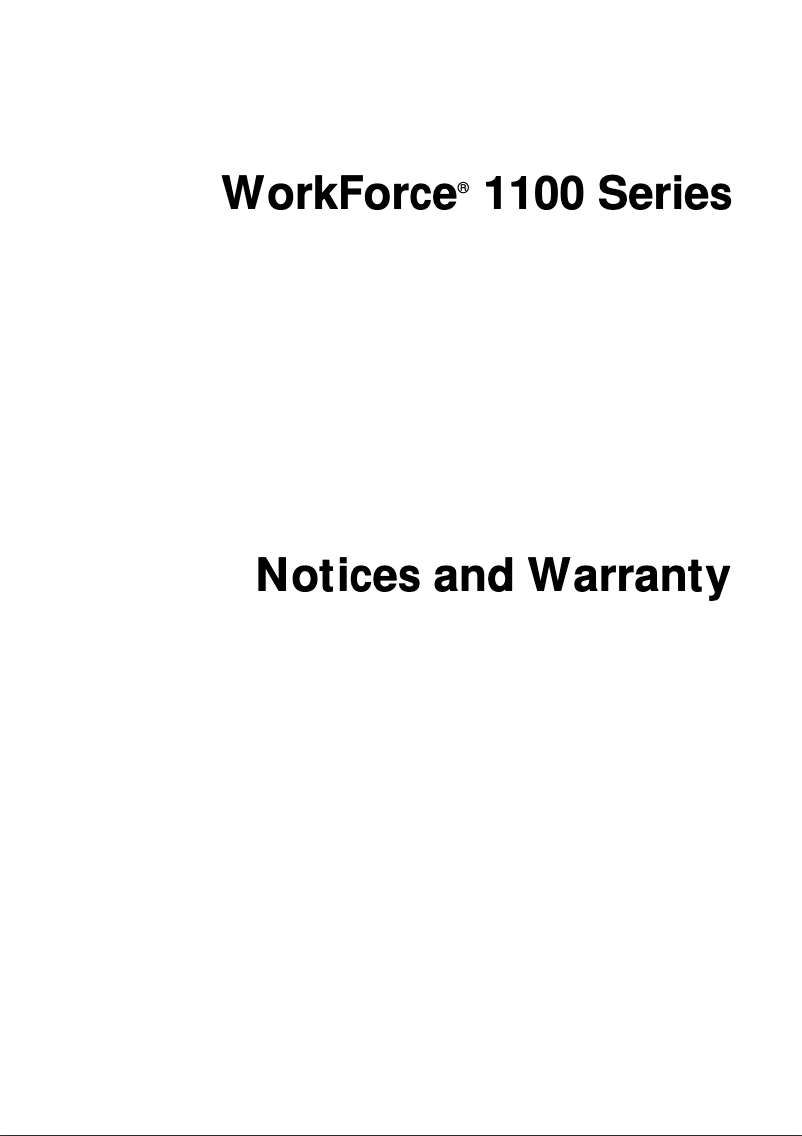 Page 1 de la notice Manuel utilisateur Epson WorkForce 1100