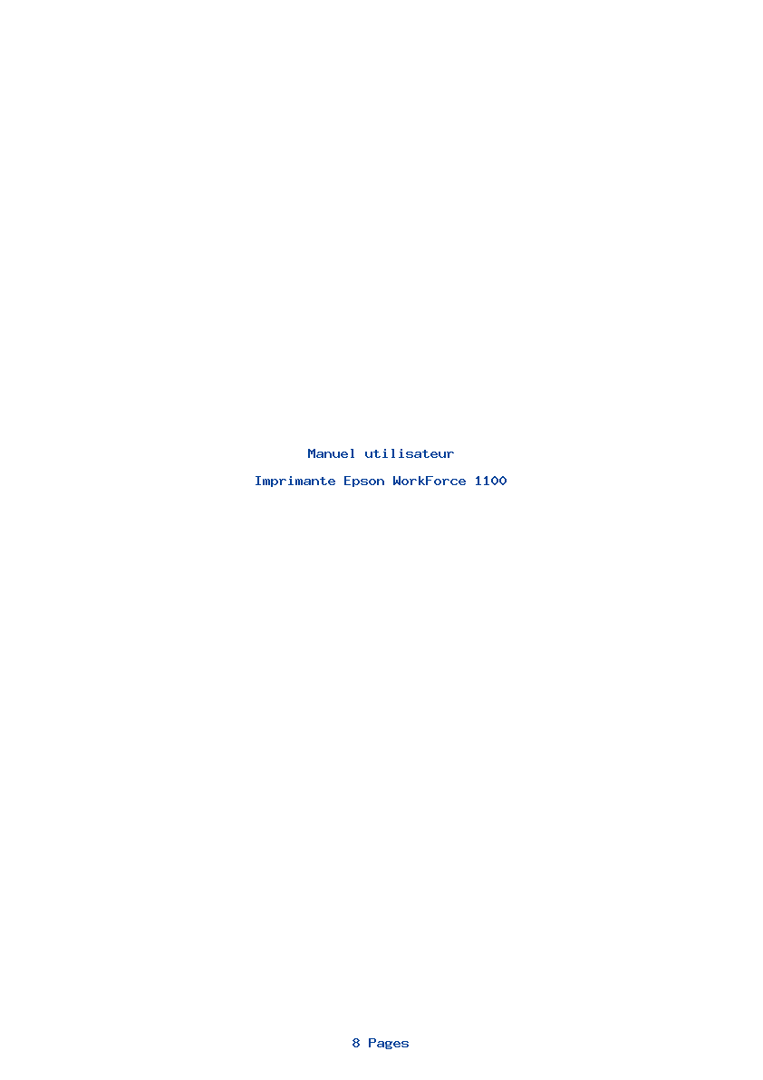 Page 1 de la notice Manuel utilisateur Epson WorkForce 1100