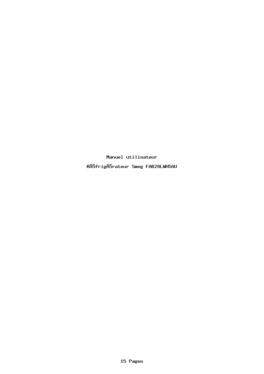 Page 1 de la notice Manuel utilisateur Smeg FAB28LWH5AU