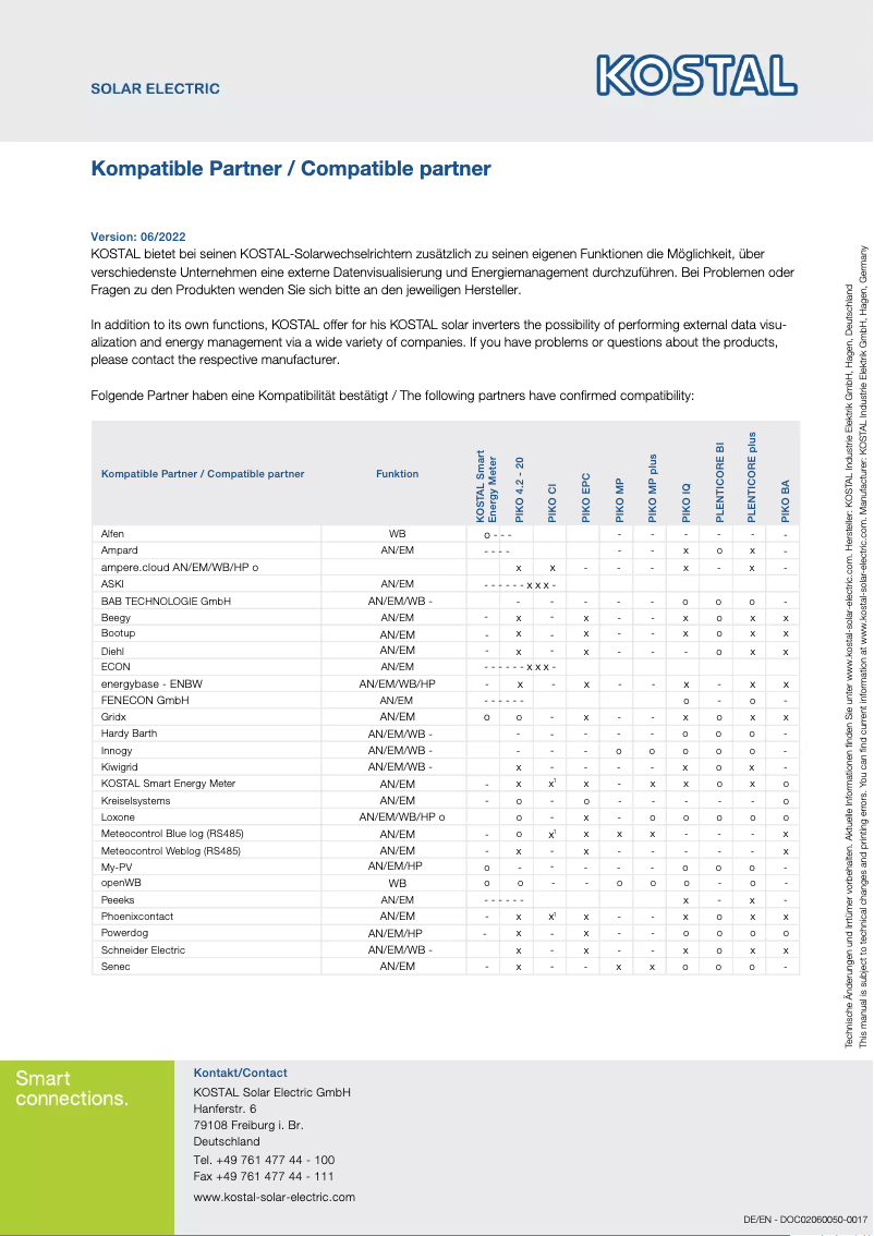 Page 1 of the manual Installation Guide Kostal CI 60